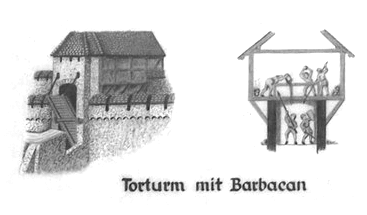 Barbacan Tor auf Schloss Alsbach Barbacan Tor