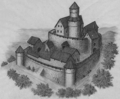 Zeichnung von Schloss Alsbach Zeichnung